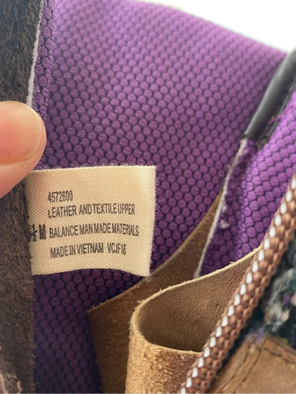 BIONICA Garland Brown Leather Purple Tweed Wedge Snow Boot 6.5 Gorpcore